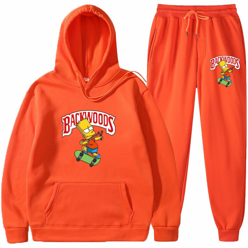 画像10: bart simpson print Backwoods set up ユニセックス男女兼用 バートシンプソンプリント セットアップフーディパーカースウェットト レーナー (10)