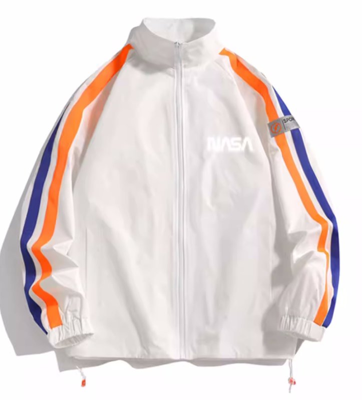 画像3: men's NASA× line stand color windbreaker jacket　ユニセックス 男女兼用NASAナサライン入りフーディウインドブレーカージャケット (3)