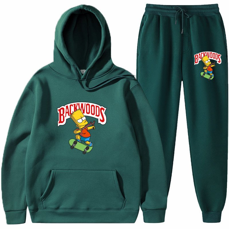 画像11: bart simpson print Backwoods set up ユニセックス男女兼用 バートシンプソンプリント セットアップフーディパーカースウェットト レーナー (11)