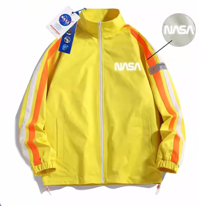 画像5: men's NASA× line stand color windbreaker jacket　ユニセックス 男女兼用NASAナサライン入りフーディウインドブレーカージャケット (5)