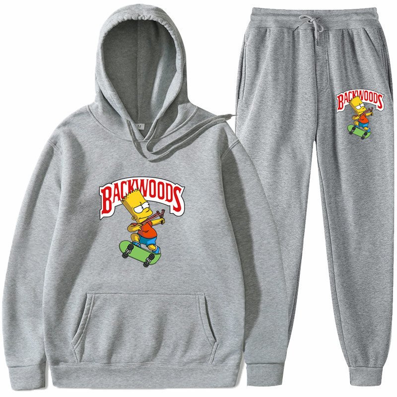 画像6: bart simpson print Backwoods set up ユニセックス男女兼用 バートシンプソンプリント セットアップフーディパーカースウェットト レーナー (6)