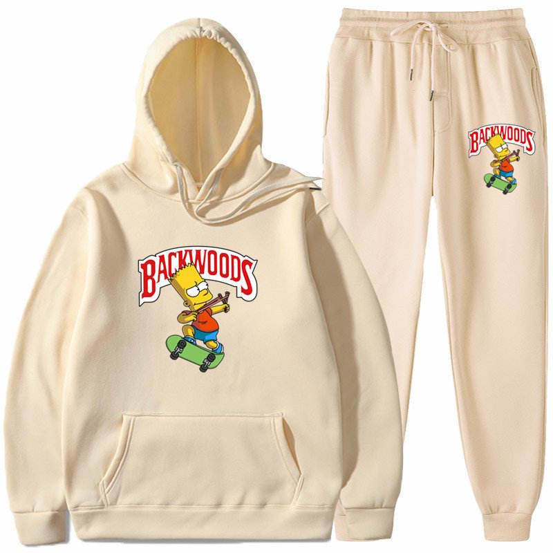 画像4: bart simpson print Backwoods set up ユニセックス男女兼用 バートシンプソンプリント セットアップフーディパーカースウェットト レーナー (4)