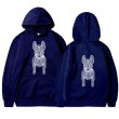 画像10: Bulldog Dog Print Long Sleeve  hoodie sweatshirt 　ユニセックス男女兼用 ブルドッグ犬プリントフーディパーカースウェット  トレーナー (10)