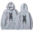 画像4: Bulldog Dog Print Long Sleeve  hoodie sweatshirt 　ユニセックス男女兼用 ブルドッグ犬プリントフーディパーカースウェット  トレーナー (4)