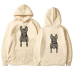 画像4: Bulldog Dog Print Long Sleeve  hoodie sweatshirt 　ユニセックス男女兼用 ブルドッグ犬プリントフーディパーカースウェット  トレーナー (4)