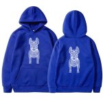 画像2: Bulldog Dog Print Long Sleeve  hoodie sweatshirt 　ユニセックス男女兼用 ブルドッグ犬プリントフーディパーカースウェット  トレーナー (2)
