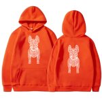 画像13: Bulldog Dog Print Long Sleeve  hoodie sweatshirt 　ユニセックス男女兼用 ブルドッグ犬プリントフーディパーカースウェット  トレーナー (13)