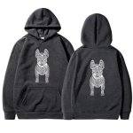 画像6: Bulldog Dog Print Long Sleeve  hoodie sweatshirt 　ユニセックス男女兼用 ブルドッグ犬プリントフーディパーカースウェット  トレーナー (6)