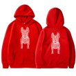 画像7: Bulldog Dog Print Long Sleeve  hoodie sweatshirt 　ユニセックス男女兼用 ブルドッグ犬プリントフーディパーカースウェット  トレーナー (7)