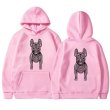 画像14: Bulldog Dog Print Long Sleeve  hoodie sweatshirt 　ユニセックス男女兼用 ブルドッグ犬プリントフーディパーカースウェット  トレーナー (14)