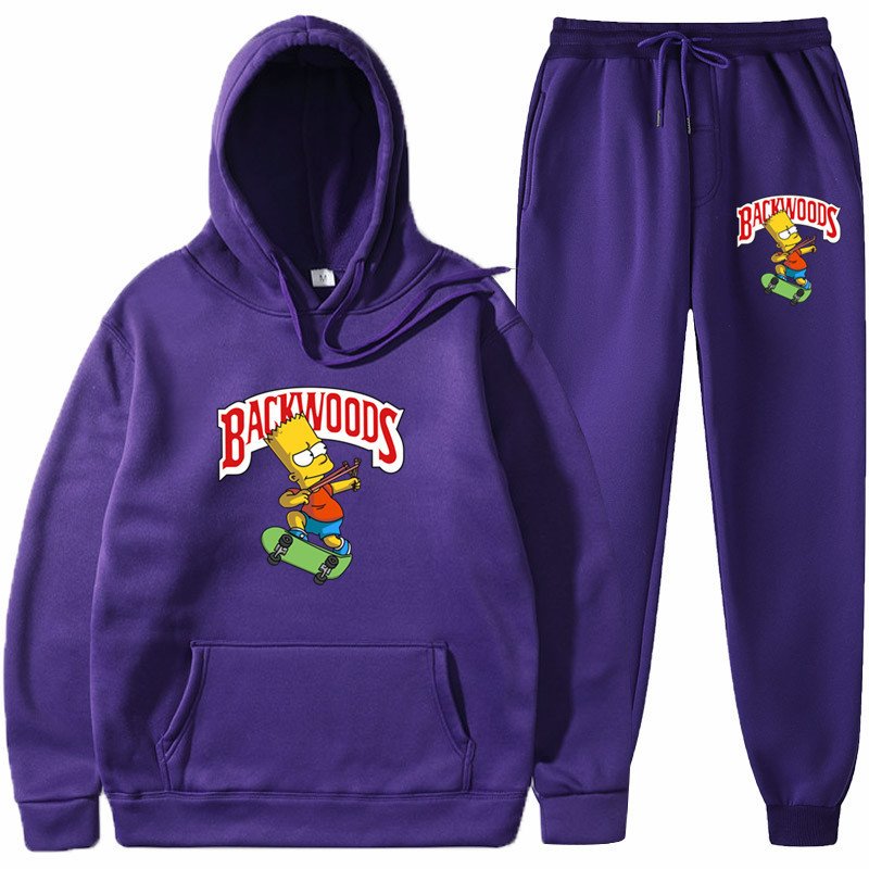 画像12: bart simpson print Backwoods set up ユニセックス男女兼用 バートシンプソンプリント セットアップフーディパーカースウェットト レーナー (12)