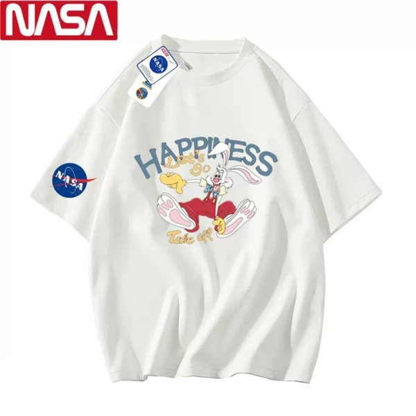 画像1: 24 bugs bunny ×NASA Print Tshirts 　ユニセックス男女兼用バックスバニー×ナサNASAプリント  半袖 Tシャツ (1)