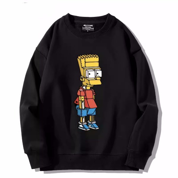 画像1: robot terminator bart simpson Sweatshirt 　ユニセックス男女兼用 ロボットターミネーターバートシンプソン スウェットトレーナー  (1)