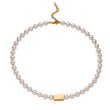 画像2: simple retro pearl clavicle chain vacuum plated  pearl necklace jewelrynecklace 　パール＆＆スクエアメタル チョーカーネックレス (2)