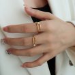 画像4: pearl personalized geometric loop ring finger ring　パールループリング指輪 ゴールド シルバー (4)