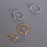 画像8: pearl personalized geometric loop ring finger ring　パールループリング指輪 ゴールド シルバー (8)