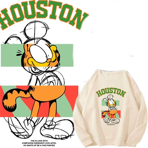 画像5: Garfield & Mickey Mouse Sweatshirt 　ユニセックス男女兼用 ガーフィールド＆隠れミッキーマウススウェットトレーナー  (5)