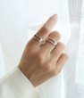 画像6: pearl personalized geometric loop ring finger ring　パールループリング指輪 ゴールド シルバー (6)