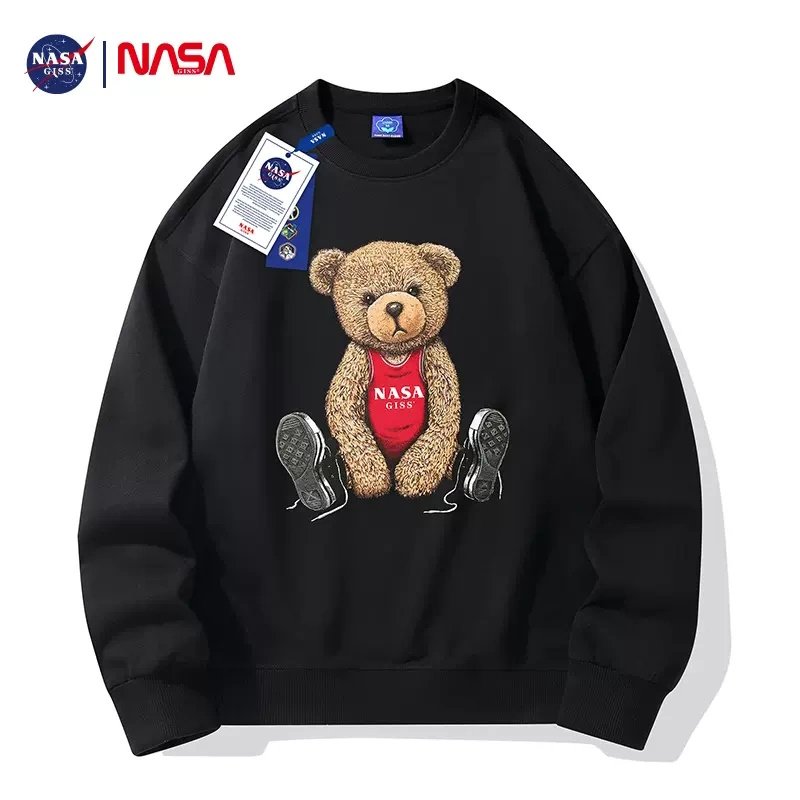画像2: 23 Unisex NASA&Bear print sweatshirt 男女兼用  ユニセックス ナサ NASA & ベア 熊 長袖スウェット トレーナー (2)