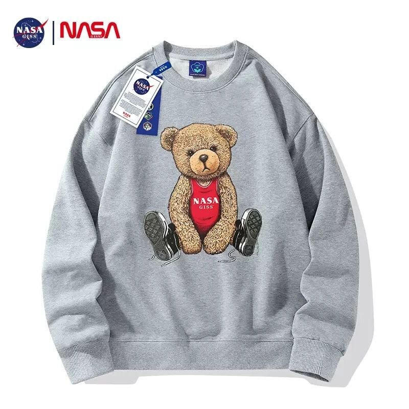 画像12: 23 Unisex NASA&Bear print sweatshirt 男女兼用  ユニセックス ナサ NASA & ベア 熊 長袖スウェット トレーナー (12)