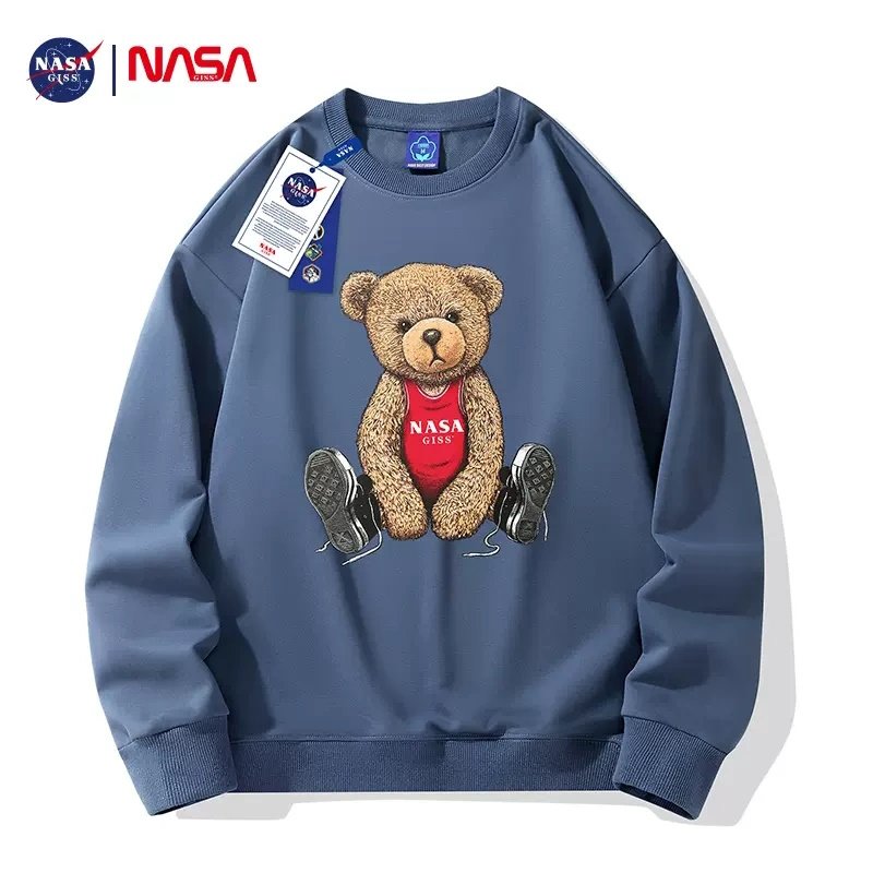 画像13: 23 Unisex NASA&Bear print sweatshirt 男女兼用  ユニセックス ナサ NASA & ベア 熊 長袖スウェット トレーナー (13)