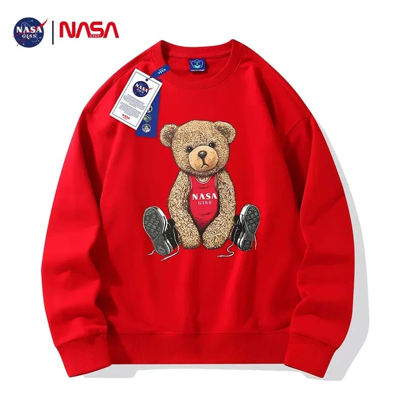 画像6: 23 Unisex NASA&Bear print sweatshirt 男女兼用  ユニセックス ナサ NASA & ベア 熊 長袖スウェット トレーナー (6)