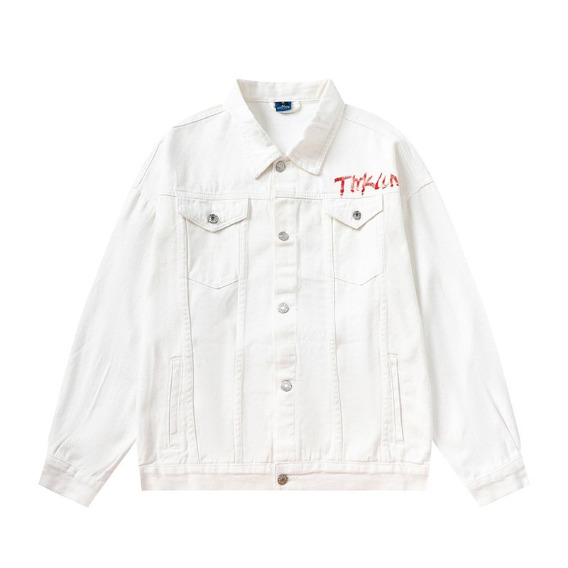 画像3: comic glasses hand painted Denim G Jacket 　ユニセックス 男女兼用コミックメガネハンドペイントデニムGジャンジャケット (3)