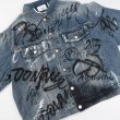 画像3: Street graffiti washed denim jacket G Jacket 　ユニセックス 男女兼用ストリートグラフィック落書きウォッシュドGジャンジャケット (3)