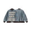 画像3: Patched Embroidered Baseball Jacket Denim JacketG Jacket 　ユニセックス 男女兼用デニムネームロゴエンブレム刺繍Gジャンジャケットスタジャンスタジアムジャンバー (3)