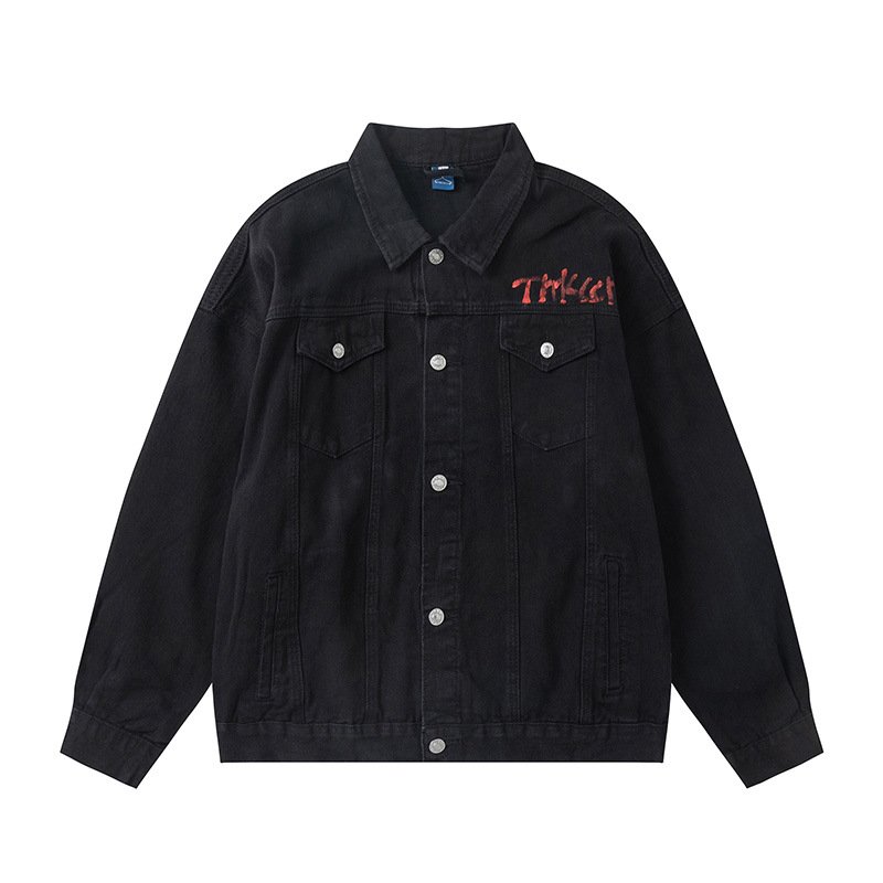 画像4: comic glasses hand painted Denim G Jacket 　ユニセックス 男女兼用コミックメガネハンドペイントデニムGジャンジャケット (4)