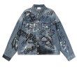 画像1: Street graffiti washed denim jacket G Jacket 　ユニセックス 男女兼用ストリートグラフィック落書きウォッシュドGジャンジャケット (1)