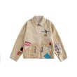 画像8: tie dye emblem & embroidery distressed jacketG Jacket 　ユニセックス 男女兼用タイダイエンブレム＆刺繍ジップアップGジャンジャケット (8)