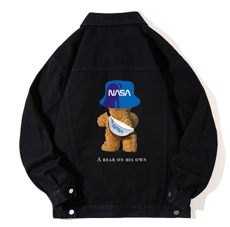 画像1: NASA x Walking Bear painted Denim G Jacket 　ユニセックス 男女兼用NASAナサ×ウォーキングベアデニムGジャンジャケット (1)