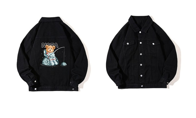 画像6: NASA x Fishing Astronaut Bear Denim G Jacket  ユニセックス 男女兼用NASAナサ×フィッシング宇宙飛行士ベアデニムGジャンジャケット (6)