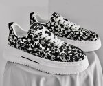 画像4: flower print lace-up  sneakers shoes 男女兼用 ユニセックスフラワープリントレースアップ スニーカー シューズ (4)