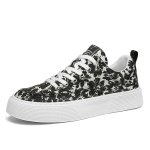 画像2: flower print lace-up  sneakers shoes 男女兼用 ユニセックスフラワープリントレースアップ スニーカー シューズ (2)