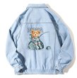 画像1: NASA x Fishing Astronaut Bear Denim G Jacket 　ユニセックス 男女兼用NASAナサ×フィッシング宇宙飛行士ベアデニムGジャンジャケット (1)