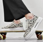 画像5: flower print lace-up  sneakers shoes 男女兼用 ユニセックスフラワープリントレースアップ スニーカー シューズ (5)
