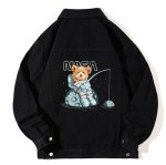 画像3: NASA x Fishing Astronaut Bear Denim G Jacket 　ユニセックス 男女兼用NASAナサ×フィッシング宇宙飛行士ベアデニムGジャンジャケット (3)