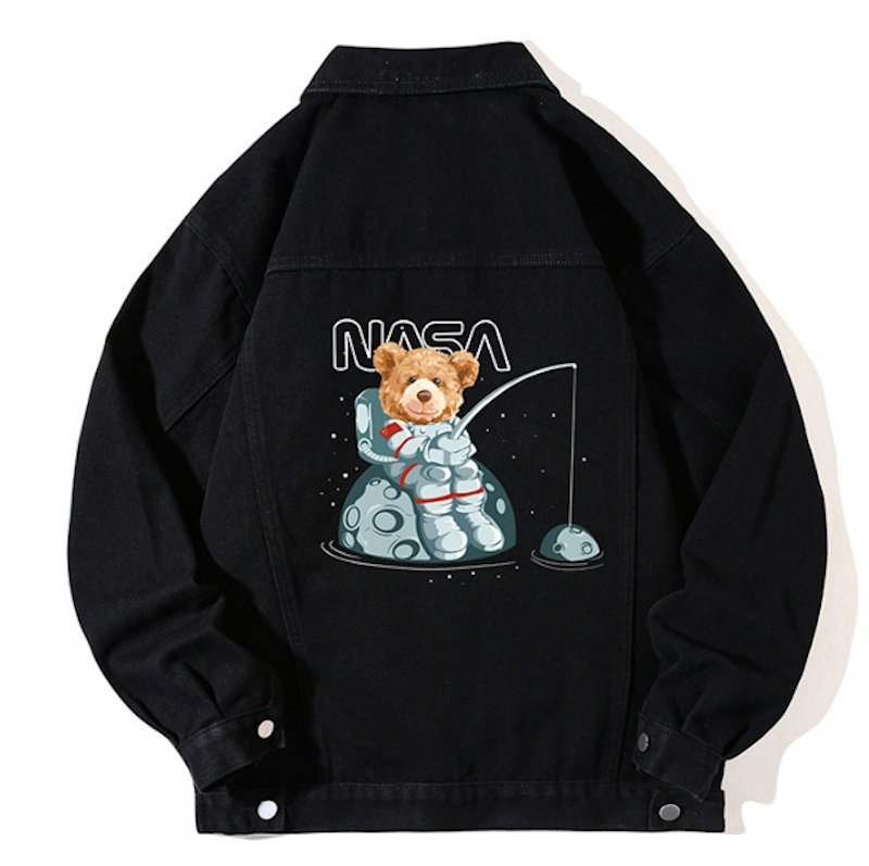 画像3: NASA x Fishing Astronaut Bear Denim G Jacket  ユニセックス 男女兼用NASAナサ×フィッシング宇宙飛行士ベアデニムGジャンジャケット (3)