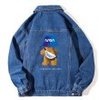 画像1: NASA x Walking Bear painted Denim G Jacket 　ユニセックス 男女兼用NASAナサ×ウォーキングベアデニムGジャンジャケット (1)