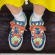 画像3: Block check & star emblem skateboard shoes lace-up  sneakers shoes 男女兼用 ユニセックスブロックチェック＆スターエンブレム スケートボードシューズレースアップ スニーカー シューズ (3)