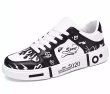 画像1: hip hop graphic paint lace-up  sneakers shoes 男女兼用 ユニセックスヒップホップグラフィックペイントレザーレースアップ スニーカー シューズ (1)