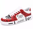 画像2: hip hop graphic paint lace-up  sneakers shoes 男女兼用 ユニセックスヒップホップグラフィックペイントレザーレースアップ スニーカー シューズ (2)