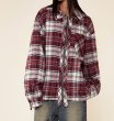 画像6: New Red Plaid  zip up G jacket Jacket 　ユニセックス 男女兼用レッドチェックジップアップジャケットスタジャンジャンバー (6)