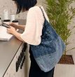 画像8: Woman’s denim & sequins quilting chain shoulder tote shoulder bag  　デニム＆スパンコールキルティングトートショルダーバッグ (8)