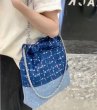 画像5: Woman’s denim & sequins quilting chain shoulder tote shoulder bag  　デニム＆スパンコールキルティングトートショルダーバッグ (5)