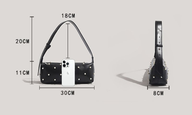 画像6: Woman’s  leather & pearl under arm shoulder tote bag レザー&パールアンダーアームトートショルダーバッグ (6)