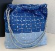 画像2: Woman’s denim & sequins quilting chain shoulder tote shoulder bag  　デニム＆スパンコールキルティングトートショルダーバッグ (2)