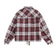 画像2: New Red Plaid  zip up G jacket Jacket 　ユニセックス 男女兼用レッドチェックジップアップジャケットスタジャンジャンバー (2)